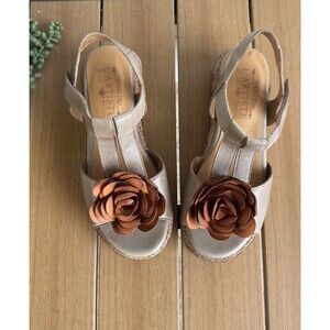 L’Artiste Spring Step Tempest Women EU38 Hand Painted Leather Wedge Sandals Boho